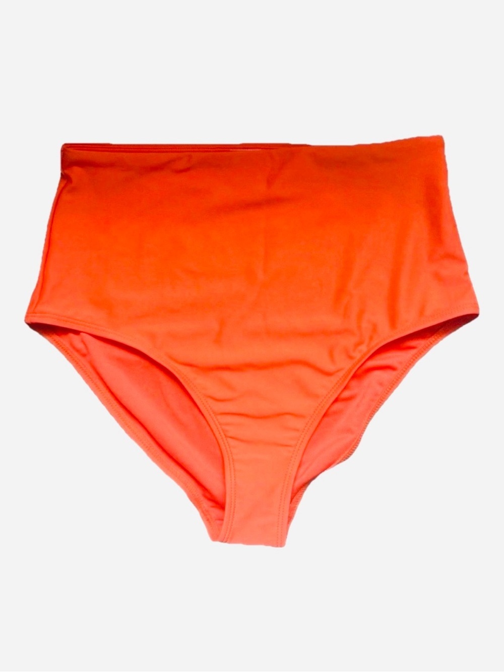 Old Navy Women’s XS High-Waisted Bikini Swim Bottom Orange Solid Lined Stretch